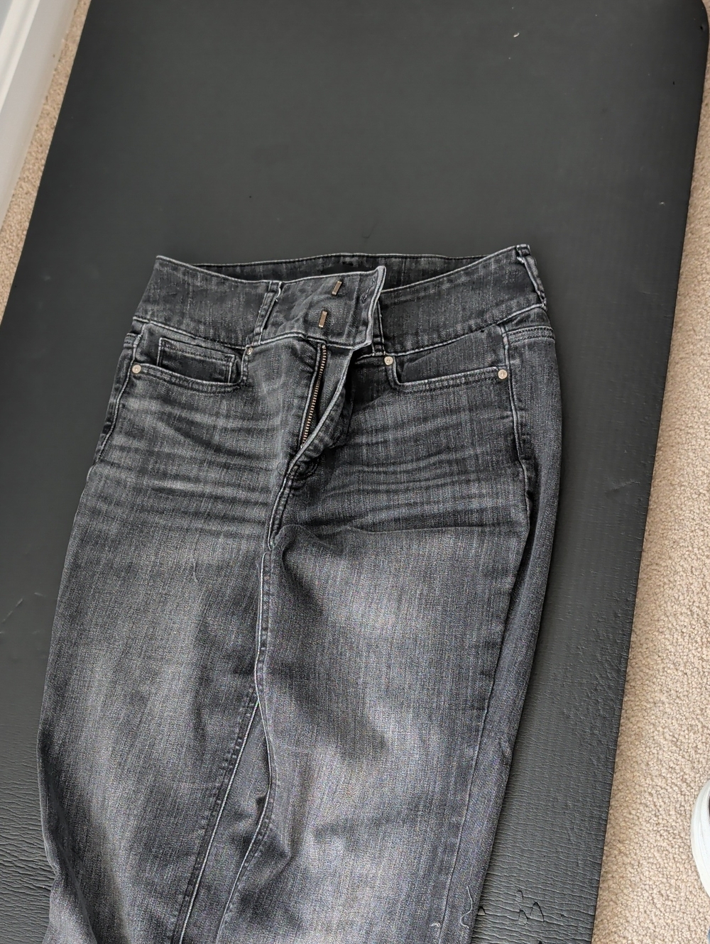 Express Extra High-Rise Skinny Flare Gray Jeans